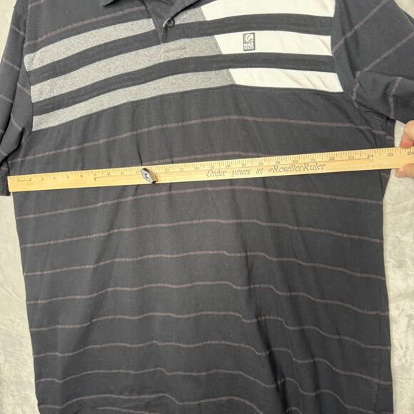 Ecko Unltd Polo Shirt Mens 3XL Black Gray White Striped Logo Short Sleeve 3X - Picture 7 of 10
